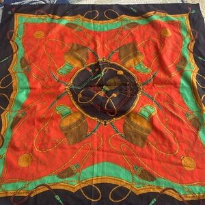 Silk Tassels Motif Scarf 35x35